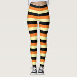 Pale Yellow, Black and Orange Stripes Leggings<br><div class="desc">Abstract digital art of pale yellow,  black and orange stripes.</div>
