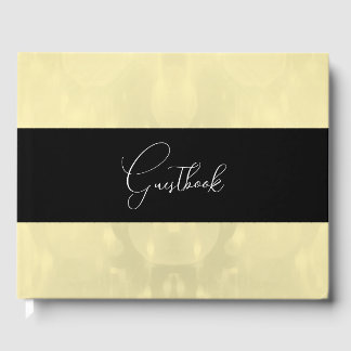 Pale Yellow Bubbly Background Wedding Guest Book