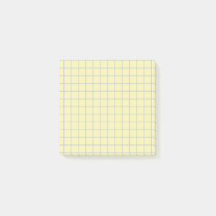 Pale Yellow Chequered Pattern Light Grid Design Post-it Notes