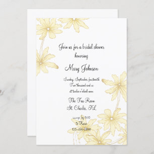 Pale Yellow Daisies Bridal Shower Invitation