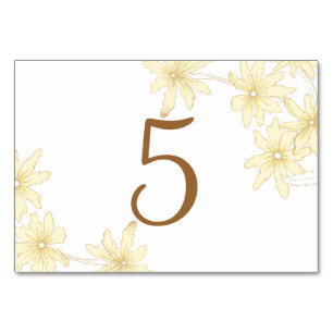 Pale Yellow Daisies Table Numbers