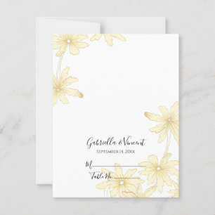 Pale Yellow Daisies Wedding Reception Place Card
