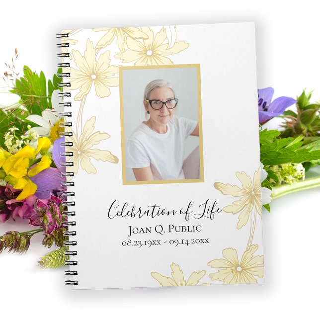 Pale Yellow Daisy Flowers Celebration of Life Notebook (Creator Uploaded)