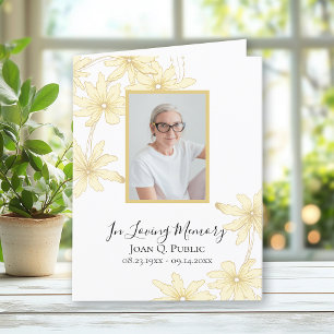 Pale Yellow Daisy Flowers Funeral Sympathy Thank You Card