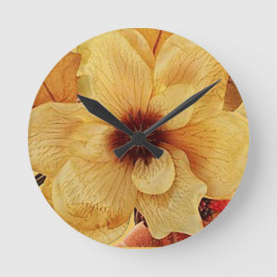 Pale Yellow Flower Face Kitchen Clock
