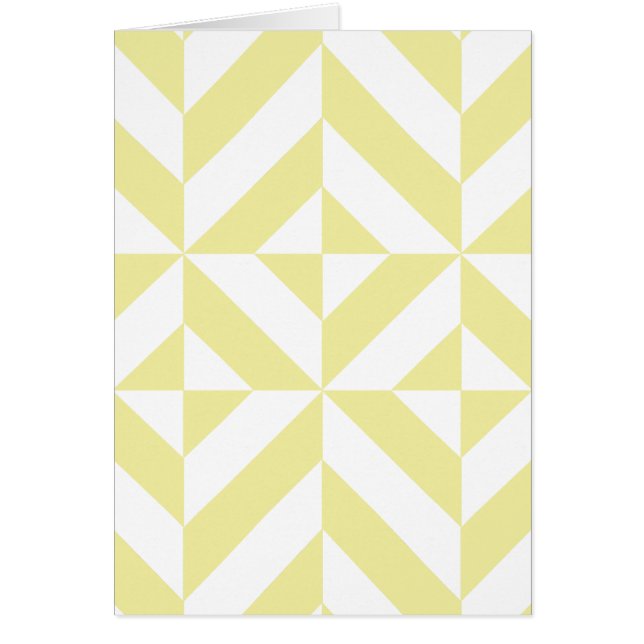 Pale Yellow Geometric Deco Cube Pattern (Front)