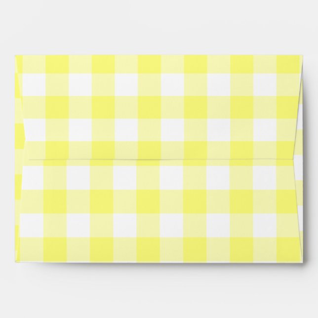 Pale Yellow Gingham Envelopes (Back (Top Flap))