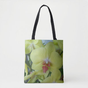 Pale Yellow Moth Orchids on a tote bag
