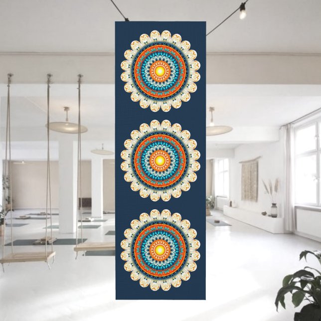 Pale Yellow Orange Mandala Yoga Mat (Creator Uploaded)