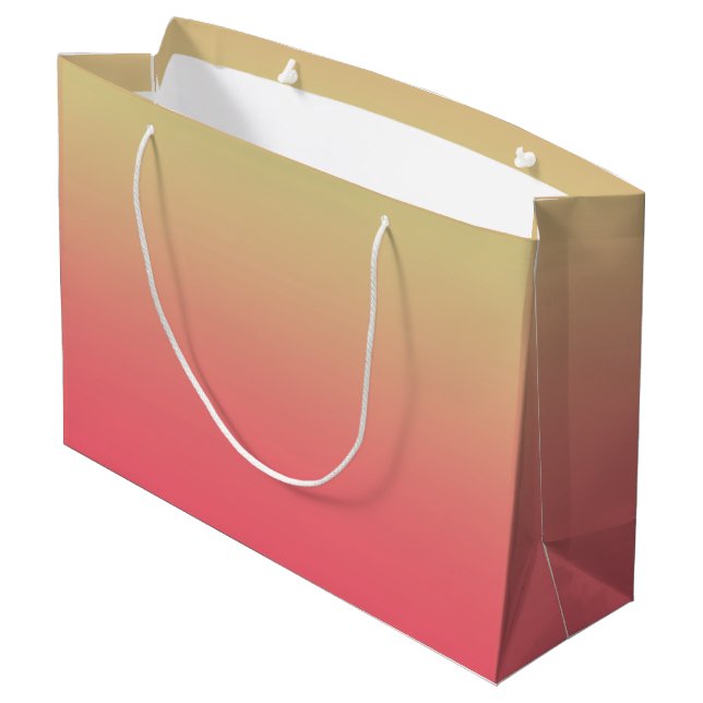Pale Yellow Pale Pink Gradient  Large Gift Bag (Back Angled)