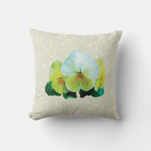 Pale Yellow Pansies Cushion