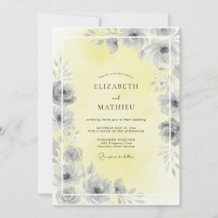 Pale Yellow Petal Wedding Invitation