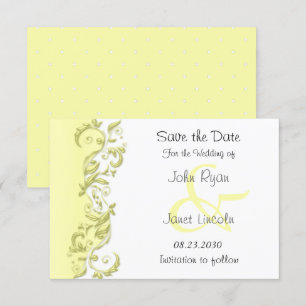 Pale Yellow Polka Dot - Save the Date