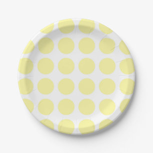 Pale Yellow Polka Dots Paper Plates