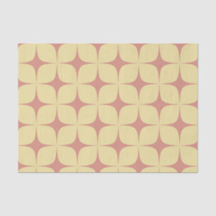 Pale Yellow Red Mid Century Modern Boho Geometric  Tissue Paper