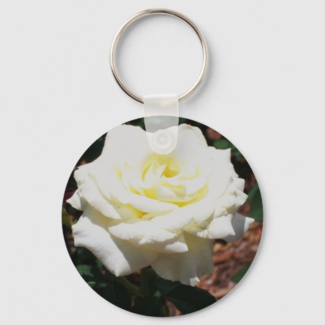 Pale Yellow Rose Key Ring (Front)