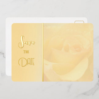 Pale Yellow Rose Save the Date Birthday