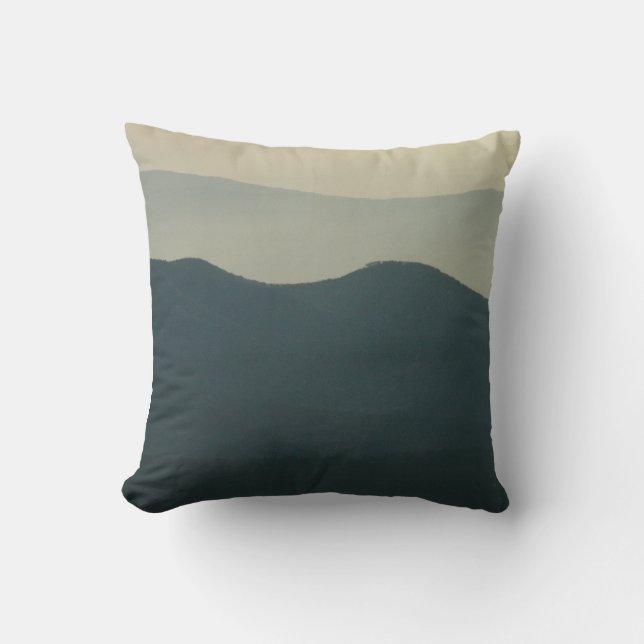 Pale Yellow Sky and Mountains Cushion (Front)