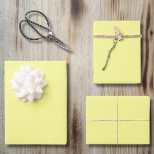 Pale Yellow Solid Colour   Classic   Elegant Wrapping Paper Sheet