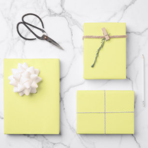 Pale Yellow Solid Colour   Classic   Elegant Wrapping Paper Sheet
