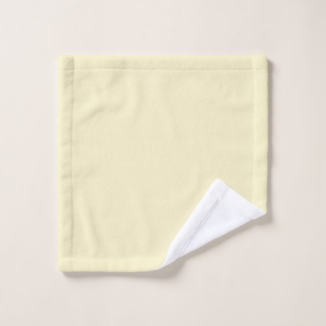 Pale Yellow Solid Colour - Colour - Hue - Shade Bath Towel Set (Wash Cloth)
