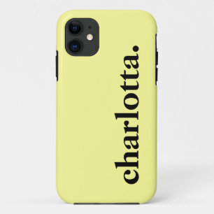 Pale Yellow Solid Colour Elegant Name iPhone 11 Case