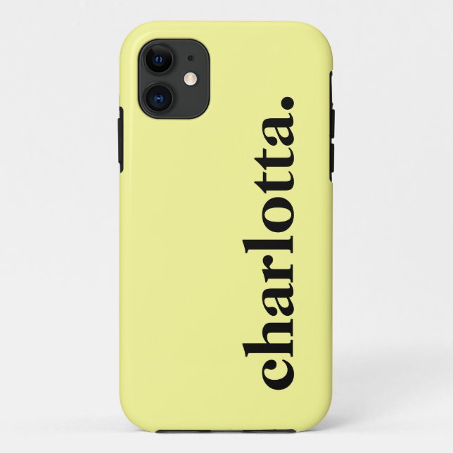 Pale Yellow Solid Colour Elegant Name  Case-Mate iPhone Case (Back)