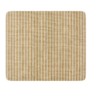 Pale Yellow Stripes Threaded Fabric Pattern Cutting Board