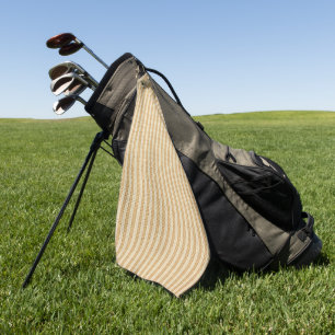 Pale Yellow Stripes Threaded Fabric Pattern Golf Towel