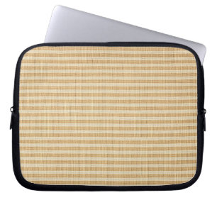Pale Yellow Stripes Threaded Fabric Pattern Laptop Sleeve