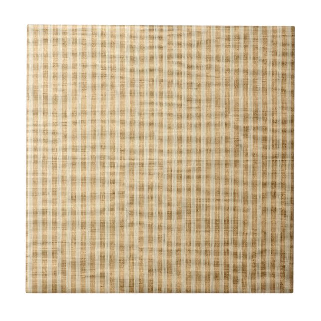 Pale Yellow Stripes Threaded Fabric Pattern Tile (Front)