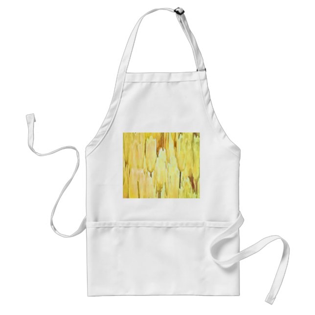 Pale Yellow Tulips Artistic Abstract Standard Apron (Front)