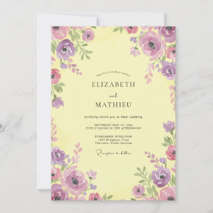 Pale Yellow Vivid Spring Wedding Invitation