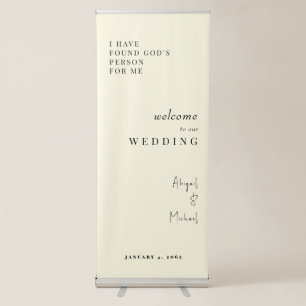 Pale Yellow Wedding Simple Retractable Banner