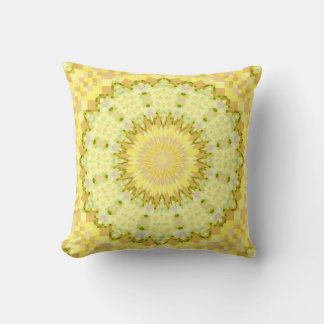 Pale Yellows Kaleidoscopic Pillow