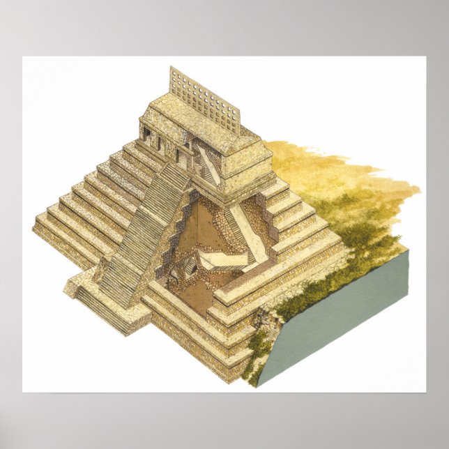 Palenque Mexico. Temple of the Inscriptions Poster (Front)