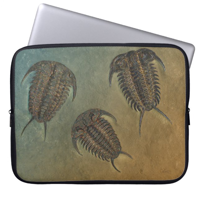 "Paleo-chic" Ceraurus Fossil Trilobite Laptop Sleeve (Front)
