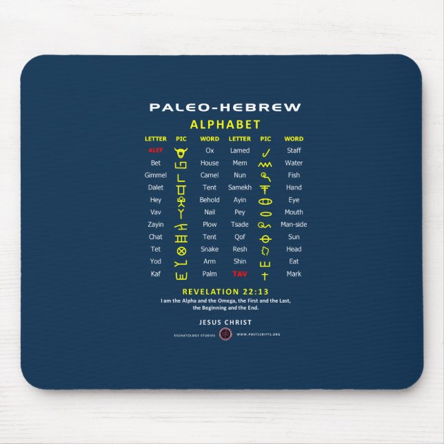 Paleo Hebrew Mouse Mat (Front)
