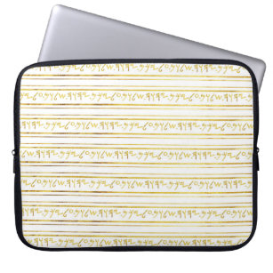 Paleo Hebrew Peace Be Upon You Faux Gold Foil Laptop Sleeve