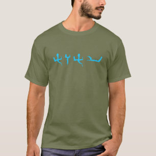 Paleo Hebrew Sky Blue Tetragrammaton Typography T-Shirt