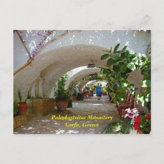 Paleokastritsa Monastery, Corfu, Greece Postcard