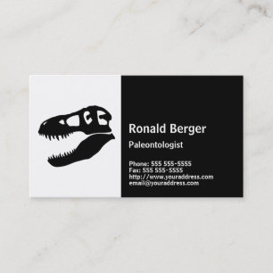 Paleontologist's T-rex Dinosaur Skull Business Card