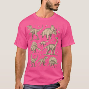 Paleontology Dinosaur Nerdy Science Teacher Vintag T-Shirt