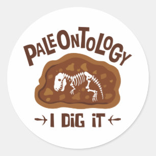 Paleontology I Dig It Paleontologist Dinosaur Bone Classic Round Sticker