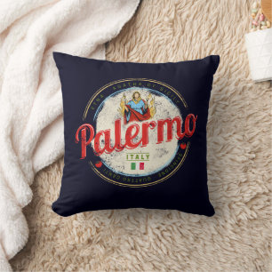 Palermo Capital Of Sicily Italy Vintage Souvenir Cushion