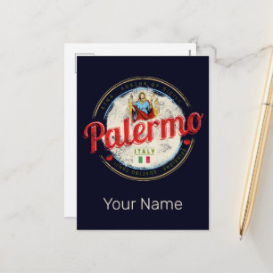 Palermo Capital Of Sicily Italy Vintage Souvenir Holiday Postcard