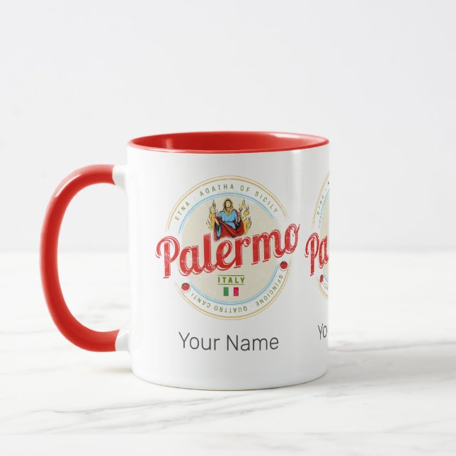 Palermo Capital Of Sicily Italy Vintage Souvenir Mug (Left)