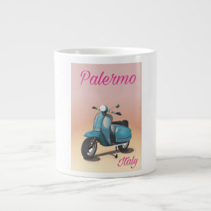 Palermo Italy Scooter poster Large Coffee Mug