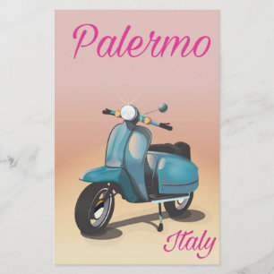 Palermo Italy Scooter poster Stationery