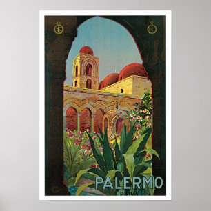 Palermo, Italy Vintage Italian Travel Poster